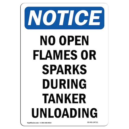 Signmission OSHA Sign, No Open Flames Or Sparks During, 5in X 3.5in Decal, 10PK, 3.5" W, 5" H, Portrait, PK10 OS-NS-D-35-V-14711-10PK